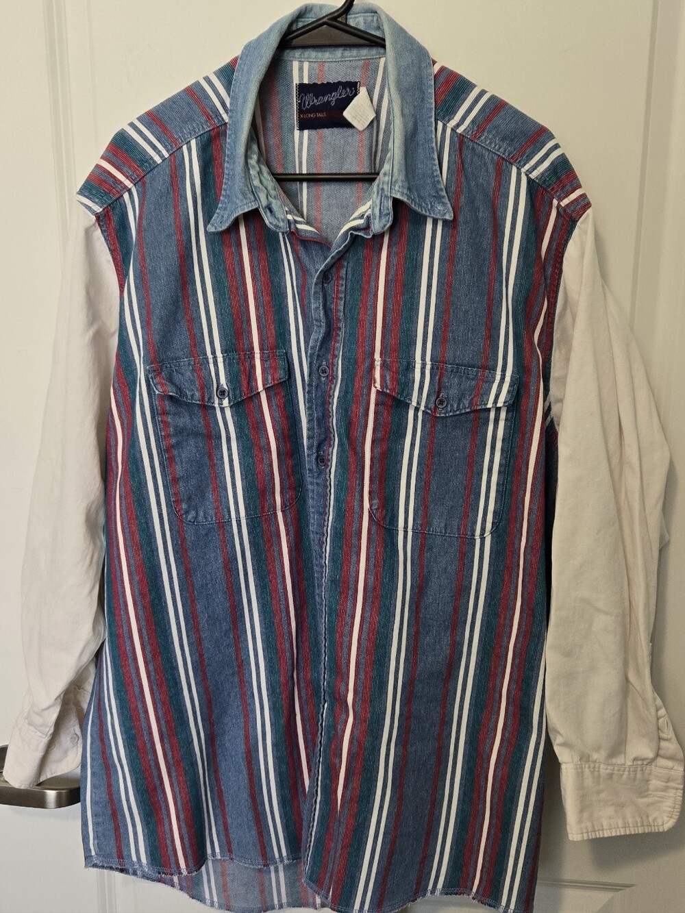 Wrangler Vintage Western X-long Tails,mens,colorblock,long Sleeve,cowboy,ranch